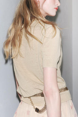 SHORT SLEEVE KNIT LINEN BLEND TOP - Zara фото 3