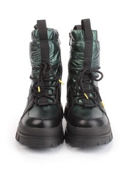 02-FAR120-2Z GREEN/BLACK Дутики женские (искусственная кожа, плащевая ткань, шерсть) - Фабричный китай фото 3