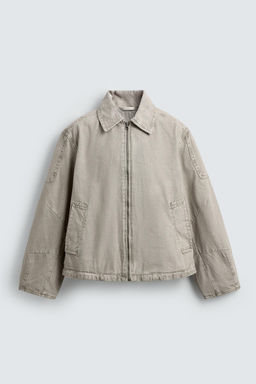 CAZADORA BOXY FIT LAVADA / Gris / Tostado - Zara фото 7