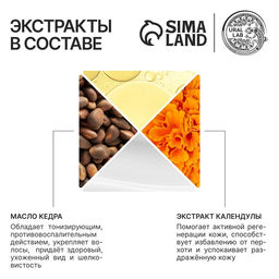 Шампунь для сухих и ослабленных волос с маслом кедра и экстрактом календулы, здоровые и блестящие, 300 мл, ECO LAB by URAL LAB