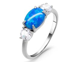 Кольцо из серебра опал синий, МОВ0301