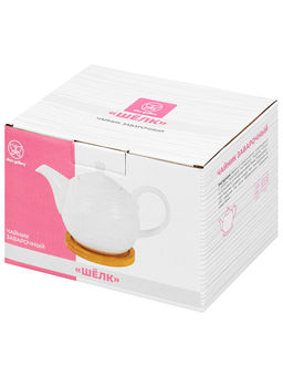 Чайник 900 мл 22,5*13*14,5 см Шелк + деревянная подставка - Elan gallery фото 13