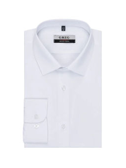 Сорочка мужская длинный рукав GREG 100/237/WH/ZVN_SL STRETCH