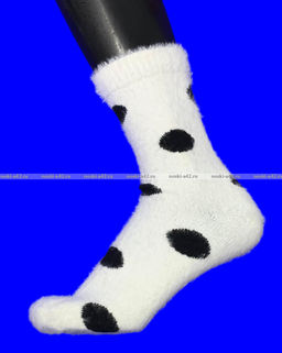 Цена за 10 пар. Ecosocks носки женские ангора НОРКА ШЕРСТЬ высокие ГОРОХ арт. 6624