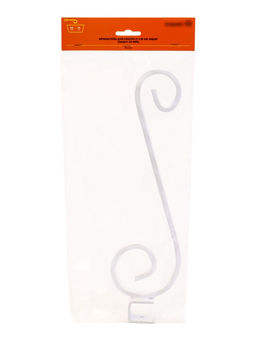 Кронштейн для кашпо с цветами, длина 27 см, металлический, белый