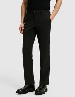 Siyah Slim Fit Beli Lastikli Pantolon