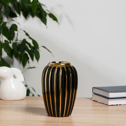 Ваза «Кэли», h=18 см, керамика, чёрная