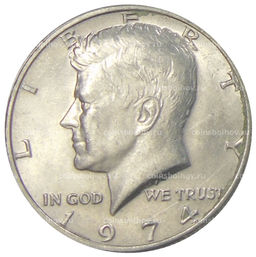 Монета 1/2 доллара (50 центов) 1974 года США