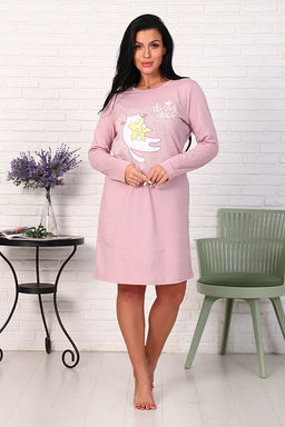 Сорочка с длинным рукавом, принт (0788, кофе) - Плиона фото 2