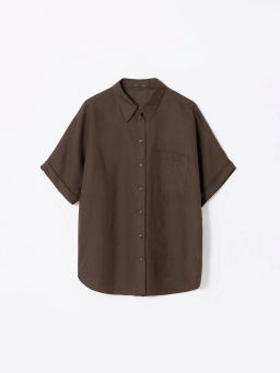 Рубашка однотонная - Emka фото 5