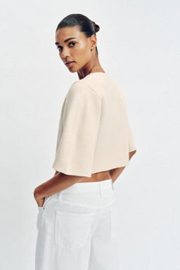 CHAQUETA CORTA PUNTO / Crudo - Zara фото 6