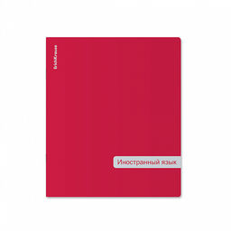 Цена за 6 шт. Тетрадь общая ученическая с пластиковой обложкой на скобе ErichKrause Classic ассорти, Иностранный язык, 48 листов, клетка  фото 2