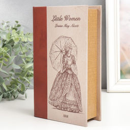 Шкатулка книга - сейф «Маленькие женщины. Луиза Мэй Олкотт», дерево, искусственная кожа, 21×13×5 см