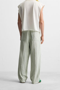 RELAXED FIT JACQUARD TROUSERS - Zara фото 33
