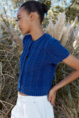 SHORT SLEEVE KNIT CARDIGAN - Zara фото 4