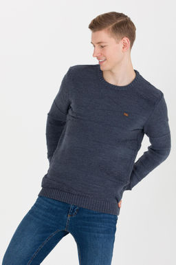 U. S. Polo Assn / Мужской трикотажный свитер цвета индиго с круглым вырезом - U.s. polo assn фото 13