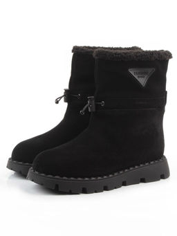 04-PAL273-1Z BLACK Ботинки зимние женские (натуральная замша, 100% шерсть)