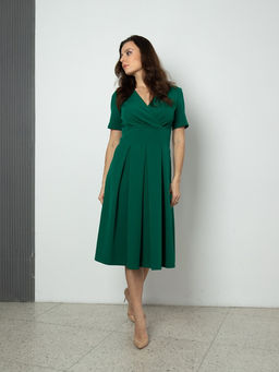 платье из мягкой и приятной вискозы драпированный запах на груди - Трика фото 4