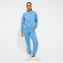 Костюм спортивный женский: свитшот, брюки, MINAKU: Casual Collection, размер 44, голубой