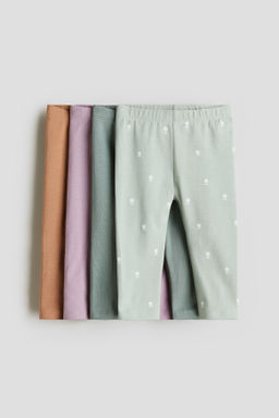 Pack de 4 leggings en punto de algod?n