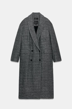 100% WOOL CHECK COAT ZW COLLECTION LIMITED EDITION - Zara фото 4