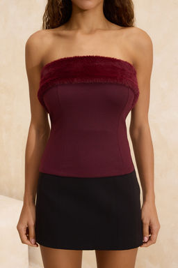 Siyah Kurk Detayl? Straplez Party Bluz TPRSS26BZ00011