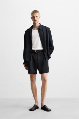 PLEATED BERMUDA SHORTS WITH BELT