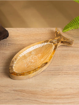 Блюдо в форме рыбки «Пряник», 25.5×10×2 см, дерево манго