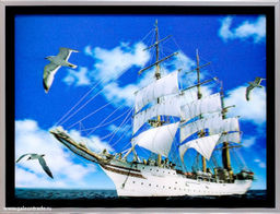 Цена за 1 шт. Картина 5D 30х40 019 Фрегат / 2002B-012C /