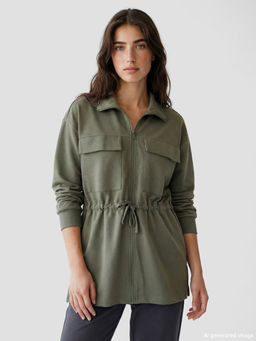 Dik Yaka Soft Touch Kad?n Fermuarl? Sweatshirt