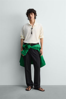 REGULAR FIT PIQU_ TEXTURED POLO SHIRT