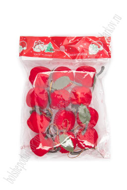 Набор новогодних украшений Яблочко 3 см (12 шт) SF-8037, красный - Больше подарков фото 2