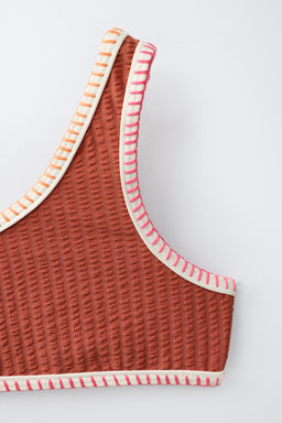 6-14 A?OS/ BIKINI SEERSUCKER VIVOS CONTRASTE / Teja - Zara фото 5