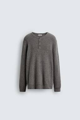 RIBBED BUTTON-NECK JUMPER - Zara фото 7