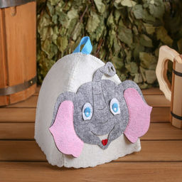 Шапка для бани с детской аппликацией Слонёнок войлок - Simaland фото 3