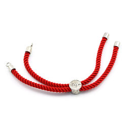 Шнурок для браслетов витая нить цв.красный 3мм, 20см