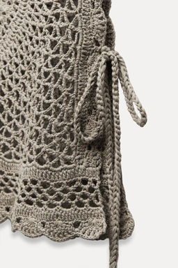 KNIT CROCHET TOP WITH TIES - Zara фото 8
