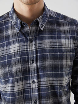 Regular Fit Uzun Kollu Ekose Gabardin Erkek G?mlek