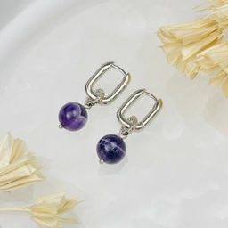 Серьги с камнем Аметист