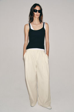 CAMISETA RIB TIRANTES / Plomo