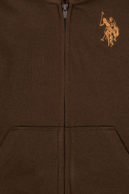 Erkek Гocuk Kahverengi FermuarlД KapГЕonlu Sweatshirt - U.s. polo assn фото 7