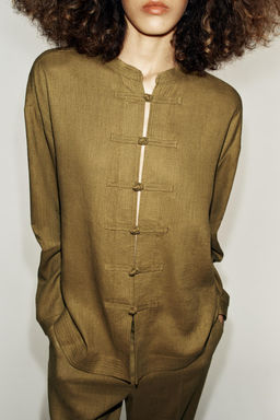 CAMISA ALAMARES CON LINO / Aceite - Zara фото 6