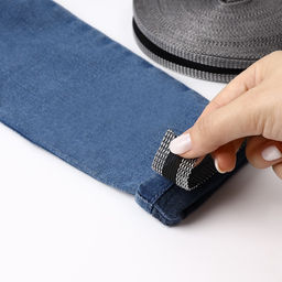 Лента для подгибания швов, термоклеевая, 2.5 см, 50 м, чёрная