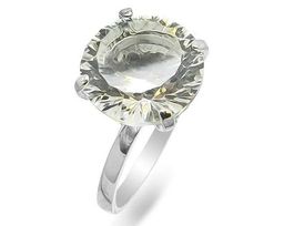 Кольцо из серебра горный хрусталь, К666