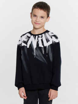 Свитшот для мальчиков черный с печатью - Mark formelle фото 2
