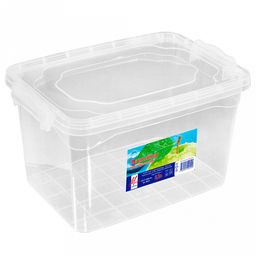 Контейнер для продуктов пластмассовый 8,5л, 37х24х16см, прямоугольный, 2 защелки, прозрачный (Россия)