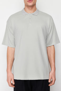Tas Basic Oversize/Genis Kesim Tok Kumas Polo Yaka T-Shirt TMNSS24PO00012 - Trendyolmilla фото 4