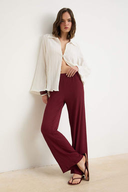 Kiremit Wide Leg/Genis Paca Lastikli Dokulu Orme Pantolon TWOSS26PL00205