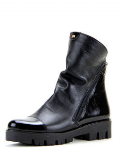 Ботинки EDART 233.sandra.black-lacq/шерсть