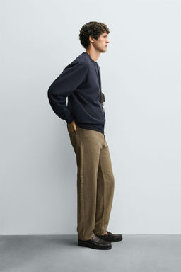 REGULAR FIT COTTON TROUSERS - Zara фото 4